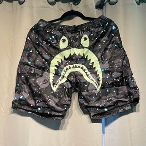 Bape Glow in the Dark Space Camo Shorts